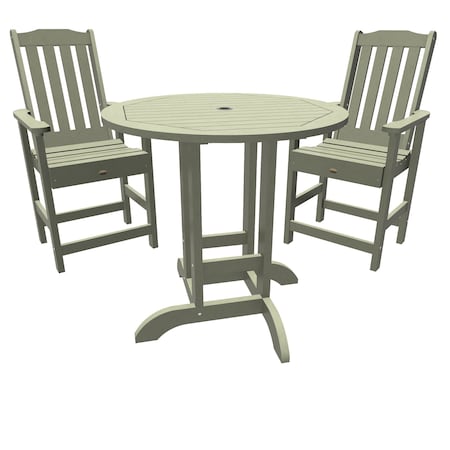 Highwood Usa Lehigh 3pc Round Counter Height Outdoor Patio Furniture Dining Set AD-CNL36-EUC